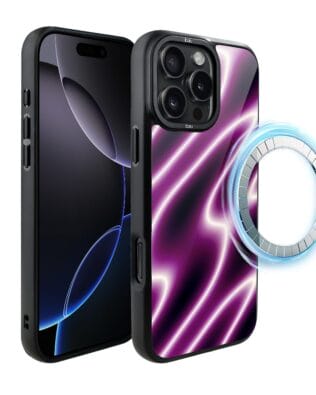 Etui do iPhone 16 Pro IBIZU DropGuard Matt z MagSafe, Twilight Dreams, Neonowa fala