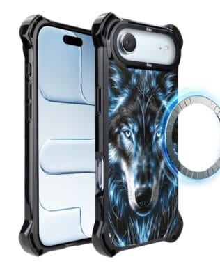 Etui do iPhone Air IBIZU DropGuard Ultra z MagSafe, Wilki, Lodowy Wilk
