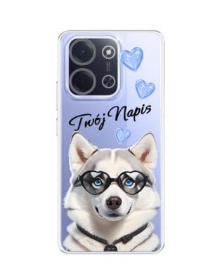 Etui do Xiaomi POCO C85 przeźroczyste, silikonowe Flexi, Puppy Love, pies rasy Husky