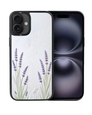 Etui do iPhone 16 Plus IBIZU DropGuard Matt z MagSafe, Relief Garden, Prowansalska lawenda