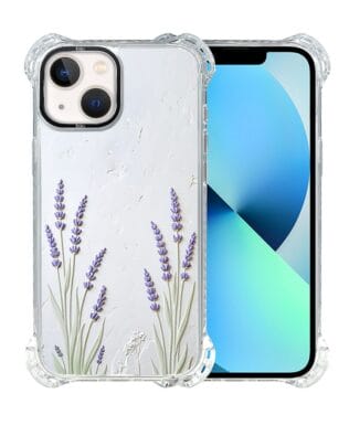 Etui do iPhone 13 IBIZU DropGuard Ultra z MagSafe, Relief Garden, Prowansalska lawenda