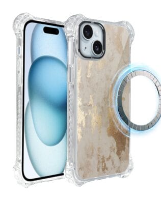 Etui do iPhone 15 IBIZU DropGuard Ultra z MagSafe, Ethereal Essence, Szampańskie złoto