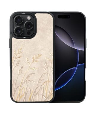 Etui do iPhone 16 Pro IBIZU DropGuard Matt z MagSafe, Relief Garden, Kłosy z piaskowca