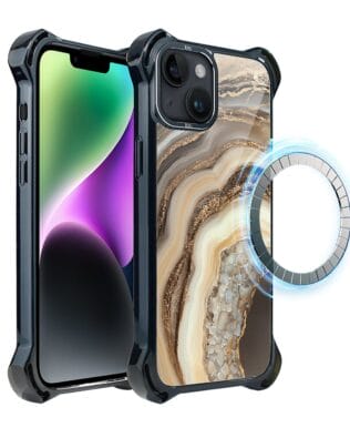 Etui do iPhone 14 IBIZU DropGuard Ultra z MagSafe, Ethereal Essence, Miodowy agat