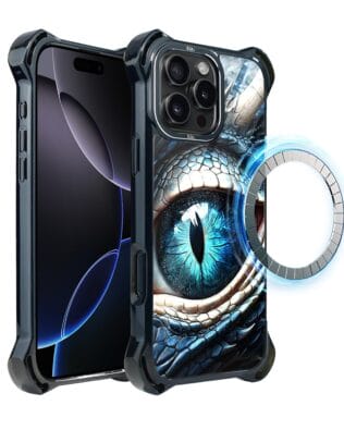 Etui do iPhone 16 Pro Max IBIZU DropGuard Ultra z MagSafe, Smoki, Oko lodowego smoka