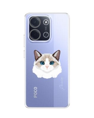 Etui do Xiaomi POCO C85 przeźroczyste, silikonowe Flexi, kot birmański