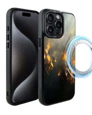 Etui do iPhone 15 Pro Max IBIZU DropGuard Matt z MagSafe, Twilight Dreams, Golden Sparks