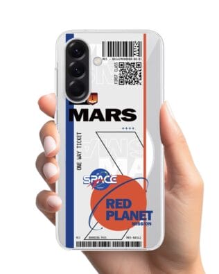 Etui do Samsung Galaxy A57 z MagSafe przeźroczyste, silikonowe Flexi, bilet na Mars