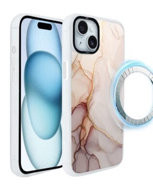 Etui do iPhone 15 IBIZU DropGuard Matt z MagSafe, Ethereal Essence, Różany alabaster