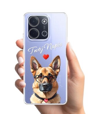 Etui do Xiaomi POCO C85 przeźroczyste, silikonowe Flexi, Puppy Love, pies rasy Owczarek Niemiecki
