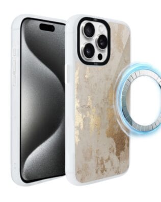 Etui do iPhone 15 Pro IBIZU DropGuard Matt z MagSafe, Ethereal Essence, Szampańskie złoto