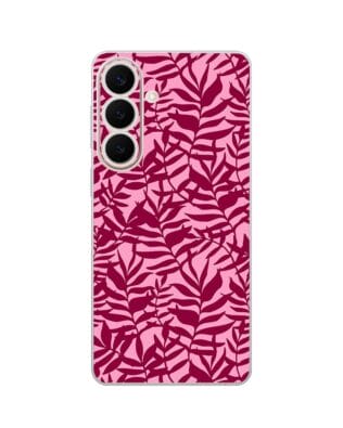 Etui do Samsung Galaxy S26 przeźroczyste, silikonowe Flexi, bordowe liście