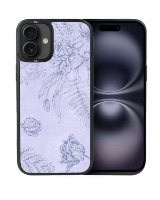 Etui do iPhone 16 IBIZU DropGuard Matt z MagSafe, Relief Garden, Kwiatowa płaskorzeźba