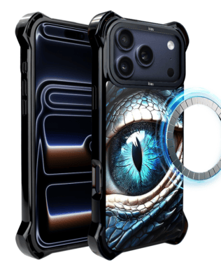 Etui do iPhone 17 Pro IBIZU DropGuard Ultra z MagSafe, Smoki, Oko lodowego smoka