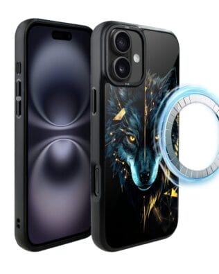 Etui do iPhone 16 IBIZU DropGuard Matt z MagSafe, Wilki, Wilk Mocy