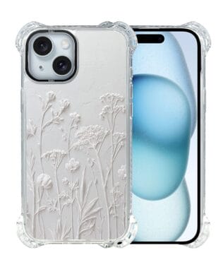 Etui do iPhone 15 Plus IBIZU DropGuard Ultra z MagSafe, Relief Garden, Suszone kwiaty polne