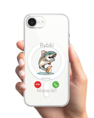 Etui do iPhone 17e z MagSafe przeźroczyste, silikonowe Flexi, rybki dzwonią
