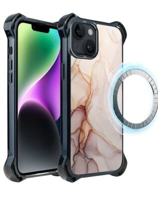 Etui do iPhone 14 IBIZU DropGuard Ultra z MagSafe, Ethereal Essence, Różany alabaster