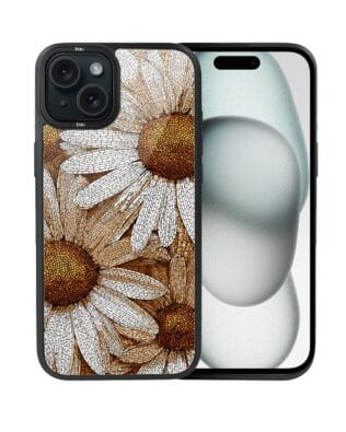 Etui do iPhone 15 Plus IBIZU DropGuard Matt z MagSafe, Modern Classics, Mozaika rumianków