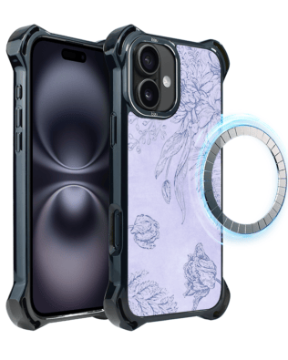 Etui do iPhone 16 Plus IBIZU DropGuard Ultra z MagSafe, Relief Garden, Kwiatowa płaskorzeźba