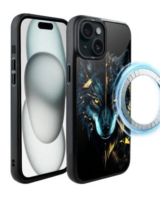 Etui do iPhone 15 Plus IBIZU DropGuard Matt z MagSafe, Wilki, Wilk Mocy