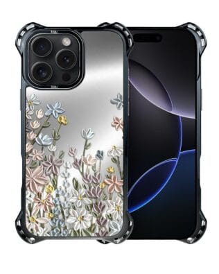 Etui do iPhone 16 Pro IBIZU DropGuard Ultra z MagSafe, Relief Garden, Wiosenna łąka