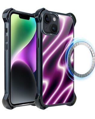 Etui do iPhone 14 IBIZU DropGuard Ultra z MagSafe, Twilight Dreams, Neonowa fala