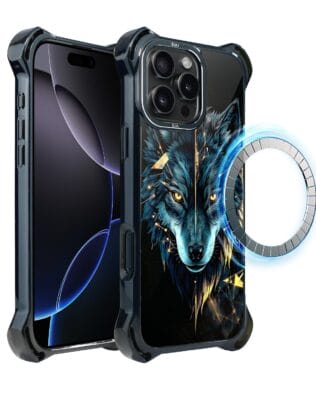 Etui do iPhone 16 Pro Max IBIZU DropGuard Ultra z MagSafe, Wilki, Wilk Mocy