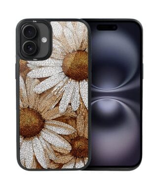 Etui do iPhone 16 IBIZU DropGuard Matt z MagSafe, Modern Classics, Mozaika rumianków