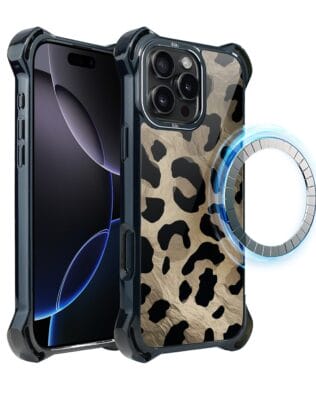 Etui do iPhone 16 Pro Max IBIZU DropGuard Ultra z MagSafe, Zew natury, Dziki Leopard
