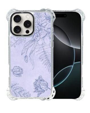 Etui do iPhone 16 Pro IBIZU DropGuard Ultra z MagSafe, Relief Garden, Kwiatowa płaskorzeźba