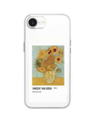 Etui do iPhone 17e przeźroczyste, silikonowe Flexi, słoneczniki Van Gogh