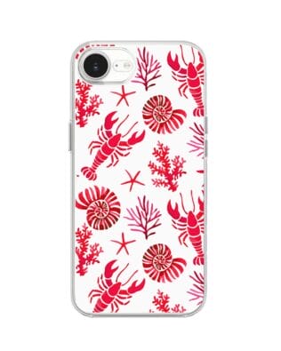 Etui do iPhone 17e przeźroczyste, silikonowe Flexi, krab, muszle