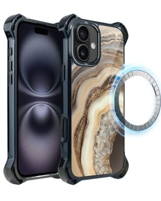 Etui do iPhone 16 Plus IBIZU DropGuard Ultra z MagSafe, Ethereal Essence, Miodowy agat