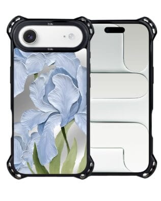 Etui do iPhone Air IBIZU DropGuard Ultra z MagSafe, Relief Garden, Błękitny irys