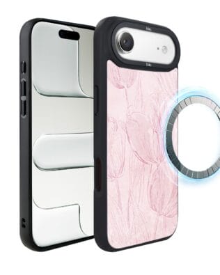 Etui do iPhone Air IBIZU DropGuard Matt z MagSafe, Relief Garden, Tulipanowy fresk