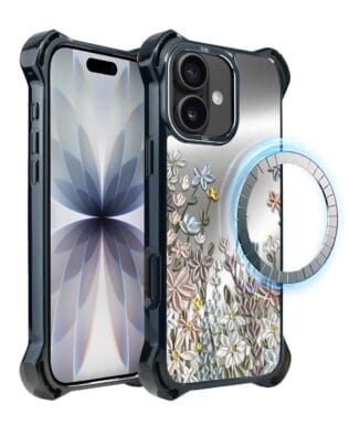Etui do iPhone 17 IBIZU DropGuard Ultra z MagSafe, Relief Garden, Wiosenna łąka