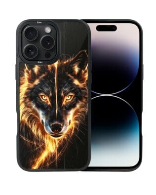 Etui do iPhone 14 Pro IBIZU DropGuard Matt z MagSafe, Wilki, Ognisty Wilk
