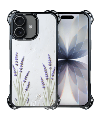 Etui do iPhone 17 IBIZU DropGuard Ultra z MagSafe, Relief Garden, Prowansalska lawenda