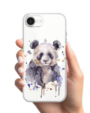 Etui do iPhone 17e z MagSafe przeźroczyste, silikonowe Flexi, Dzika Mandala, Panda