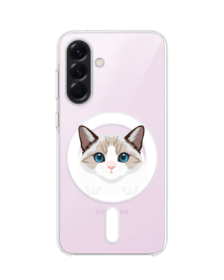 Etui do Samsung Galaxy A57 z MagSafe przeźroczyste, silikonowe Flexi, kot birmański