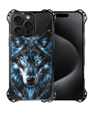 Etui do iPhone 15 Pro Max IBIZU DropGuard Ultra z MagSafe, Wilki, Lodowy Wilk