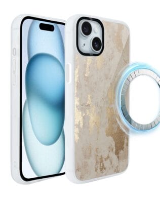 Etui do iPhone 15 IBIZU DropGuard Matt z MagSafe, Ethereal Essence, Szampańskie złoto