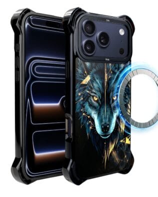 Etui do iPhone 17 Pro Max IBIZU DropGuard Ultra z MagSafe, Wilki, Wilk Mocy