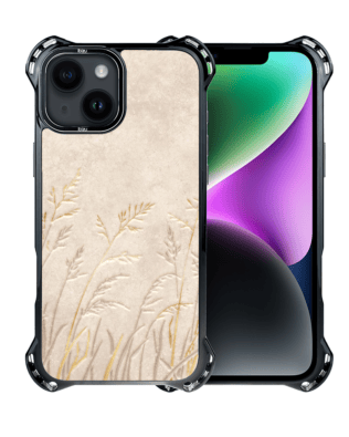 Etui do iPhone 14 IBIZU DropGuard Ultra z MagSafe, Relief Garden, Kłosy z piaskowca