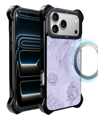 Etui do iPhone 17 Pro IBIZU DropGuard Ultra z MagSafe, Relief Garden, Kwiatowa płaskorzeźba