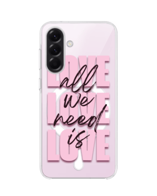 Etui do Samsung Galaxy A57 z MagSafe przeźroczyste, silikonowe Flexi, Positive Vibes, All We Need Is Love