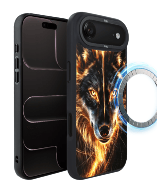 Etui do iPhone Air IBIZU DropGuard Matt z MagSafe, Wilki, Ognisty Wilk