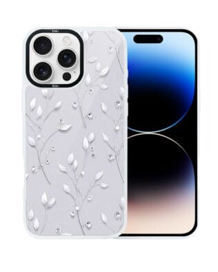 Etui do iPhone 14 Pro Max IBIZU DropGuard Matt z MagSafe, Zimowa magia, Lodowe kwiaty