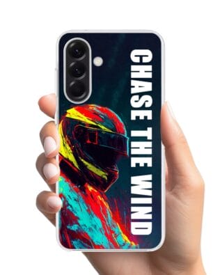Etui do Samsung Galaxy A57 z MagSafe przeźroczyste, silikonowe Flexi, Bikers, Chase The Wind